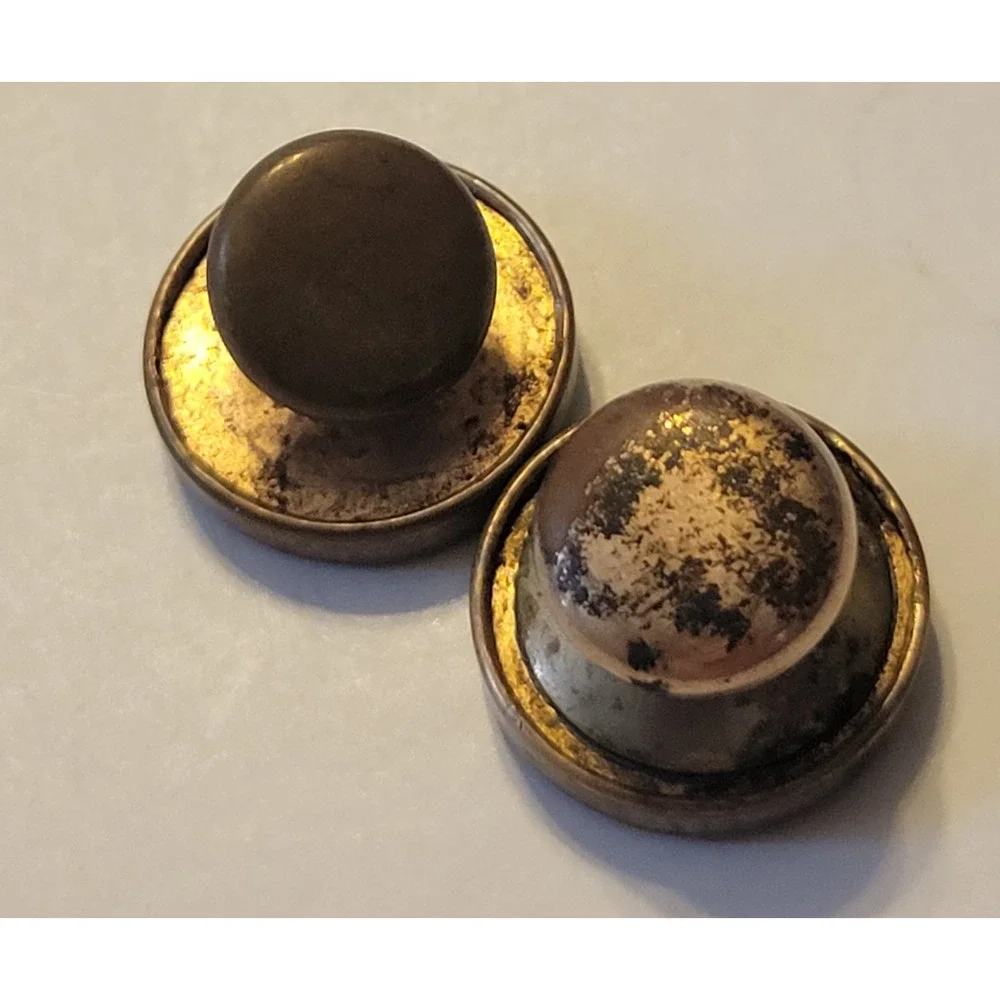 Vtg Est. Pair of Cufflinks Mother of Pearl & Metal Criss Cross‎ Classic Jewelry